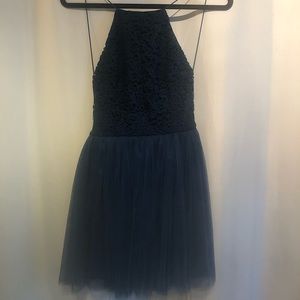 Lace and tulle backless mini dress OG $250